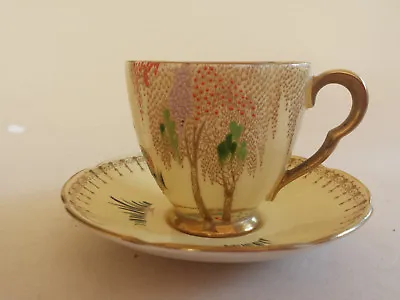 Buy Carlton Ware Yellow Art Deco Lustre 'New Stork' Gilded Coffee Cup +Saucer • 59.99£