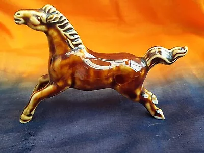Buy Ceramic Brown Galloping Horse Figurine. Approx 9cm Long X 6cm Tall. • 4.99£