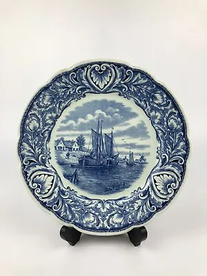 Buy Vintage Royal Sphinx Maastricht Delft Blue Hanging Charger Plate Boats Holland • 29.99£