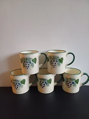 Buy Poole Pottery Vineyard Mugs X 5 - Rare - Free UK Post • 75£