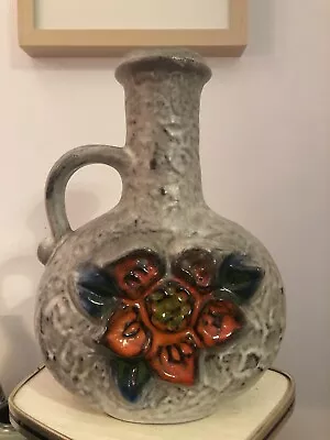 Buy Vase / Pitcher 7766-25 Carstens Tönnieshof WGP Ceramic Orange Fat Lava Retro Flower • 12.87£