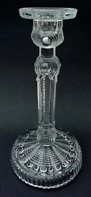 Buy Antique Art Nouveau Bayel Louis XV Clear Glass Candlestick Candle Holder 21cm • 19.99£