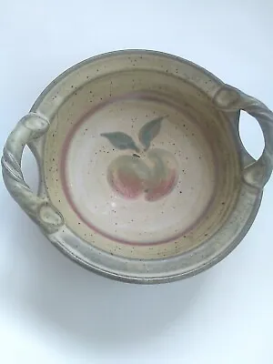 Buy Vintage Handmade Irish Studio Art Pottery Lge Bowl Dish Apple Stylized Handles  • 19.95£