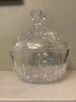 Buy Vintage Crystal Glass Large Bon Bon Dish Christmas Candy Bowl With Lid • 19.99£