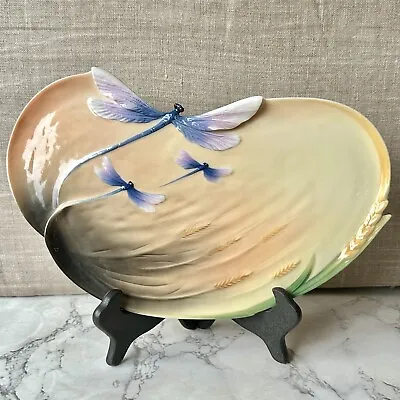 Buy Franz Porcelain Dragonfly Plate Designed By Jenny Woo FZ00051 • 81.92£