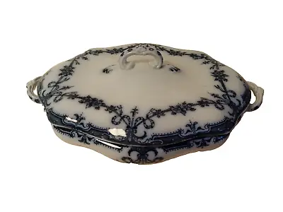 Buy Alexis Adderley China Flow Blue Serving Bowl With Lid • 29.99£