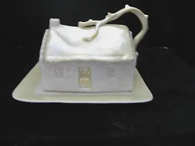 Buy BELLEEK Irish Covered COTTAGE BUTTER / CHEESE Dish W/Underplate  3rd Green Mark • 61.52£