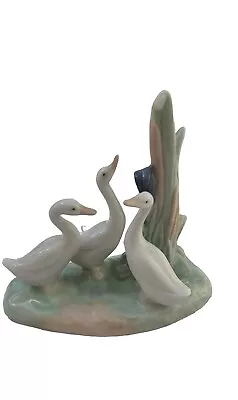 Buy NAO By Lladro Group THREE GEESE DUCKS IN REEDS Retired Made In Spain • 20£