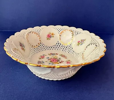 Buy Romanian Porcelain Cluj-napoca Artist Signed Reticulated Rose Floral 5 In Bowl • 28.44£