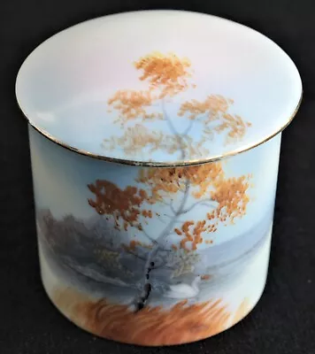 Buy Noritake Hand Painted Porcelain Trinket Box With Swan River Scene • 8.95£