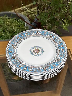 Buy Wedgwood Florentine Turquoise Set Of Six 23cm 9” Dinner Salad Plates New UK Made • 139.99£