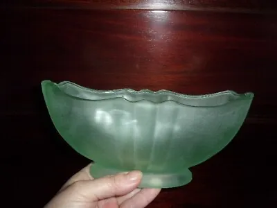 Buy Art Deco Bagley 'Bristol' Green Satin Glass Posy Bowl 8  Across (A/C7). • 12.99£
