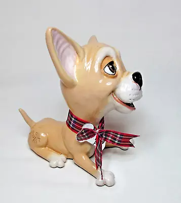 Buy 'LITTLE PAWS'  CHIHUAHUA Puppy Figurine - Tartan Collar - Arora • 14.99£