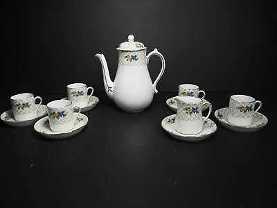Buy Tuscan Plant Bone China Coffee Set - White & Green With Floral (flowers) • 44.99£
