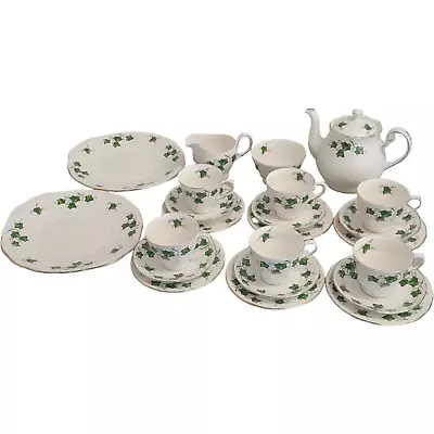Buy Vintage Colclough Ivy Leaf 8 Trios  / Teapot / Sugar Bowl  / & Milk Jug Tea Set • 24.99£