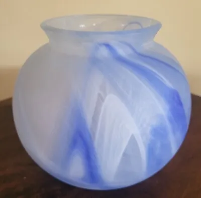 Buy Marbled Blue Frosted Cloud Glass Vase • 28£