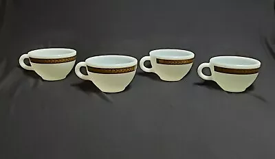 Buy Pyrex Tableware Coffee Cups In The Pattern Of Ebony Fleur De Lis • 11.83£