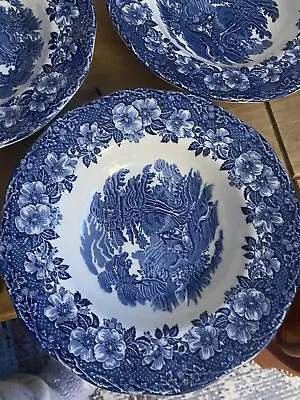 Buy Vintage Enoch Wedgwood (Tunstall) Ltd “Woodland” Pattern Blue And White Dish. • 15£