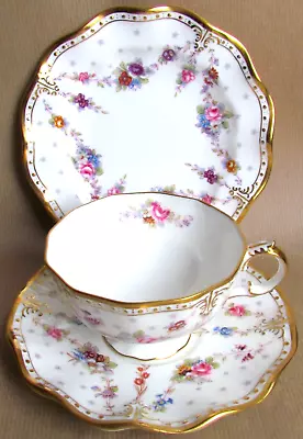 Buy Royal Crown Derby Royal Antoinette Tea Trio - Vintage (10470) • 169£