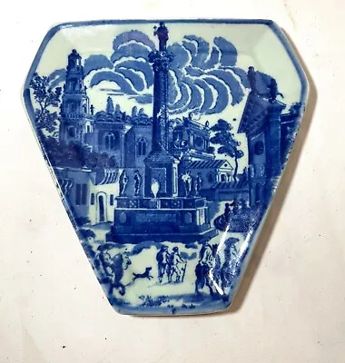 Buy Antique Handmade Staffordshire Blue And White Cityscape Porcelain Plate Dish • 153.68£