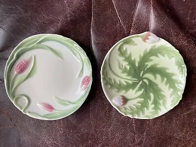 Buy Franz Porcelain Vintage Pretty Flower Trinket Dishes / Saucers? FZ00795, FZ00793 • 6.99£