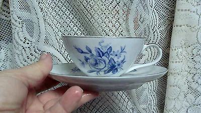 Buy Yamato  China Made In Japan  Blue Floral Platinum Trim Cup & Saucer Set  • 4.34£
