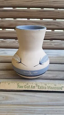 Buy Vintage 1982 Desert Pueblo Pottery Signed Grey Feather 5.5  Vase  • 13.90£