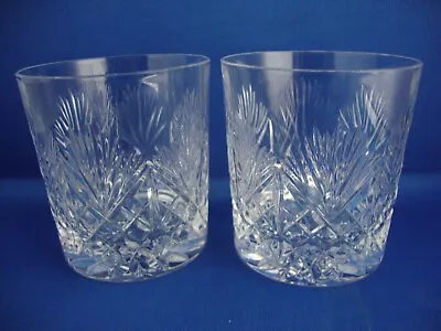 Buy 2 X Edinburgh Crystal Iona Cut Pattern Whisky Tumblers • 24.95£