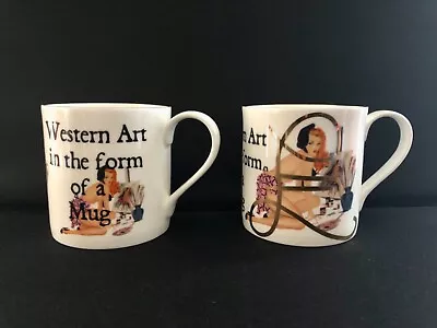 Buy Pair Of Original Grayson Perry Mugs ‘Western Art In The Form Of A Mug’ York New • 65£