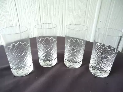 Buy 4 Royal Doulton Highball Diamond Crystal Spirit Whisky Water Glasses Heavy Base • 75.87£