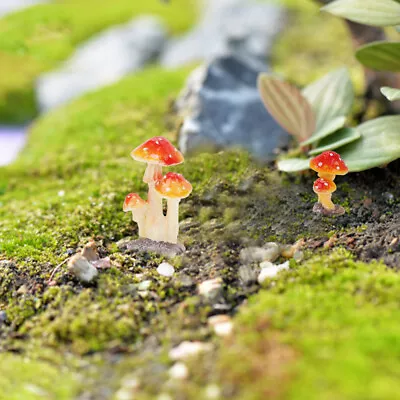 Buy  6 Pcs Mushroom Decorations Toadstools Glass Sculpture Top Hat • 8.99£