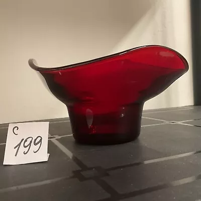Buy VTG Sowerby Ruby Red Glass Posy Bowl 3.5’ High X 6’in Diameter. • 8£