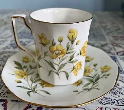 Buy K21 Vintage Queens Rosina Yellow Buttercups Flowers Floral Cup & Saucer • 6£