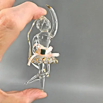 Buy Ballerina Spun Blown Glass Ballet Dancer Christmas Ornament Gold Trim 4 H (D-12) • 12.45£
