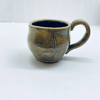 Buy Studio Art Pottery Stoneware Mug Dinosaur, ￼Handmade  Signed MS Green • 17.26£