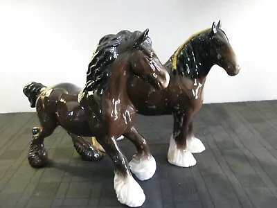 Buy ROYAL DOULTON PAIR OF SHIRE HORSES  MODELS No. DA 43 & DA 45  IN BROWN GLOSS  • 30£