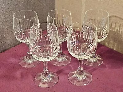 Buy Beautiful Set Of 5 Top Quality Lead Crystal Wine Glasses - Very Good • 9.99£