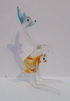 Buy Vintage 1960's Handmade Glass Kangaroo & Joey / Glass Animal Ornament • 9.99£