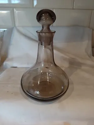 Buy Vintage 10   Smoke Glass Decanter With  Stopper ,1960s 70s . • 9.99£