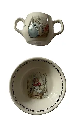Buy Beatrix Potter Easter Peter Rabbit Mug And Bowl Wedgwood  Etruria & Barlaston • 16.13£