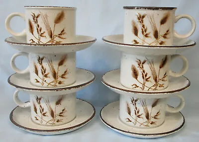 Buy Midwinter By Wedgwood Wild Oats Cup & Saucer Set Of 6 • 27.49£