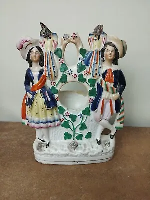 Buy Staffordshire Flatback Figure Or Pocket Watch Stand, Young Couple Dancing  • 22.95£