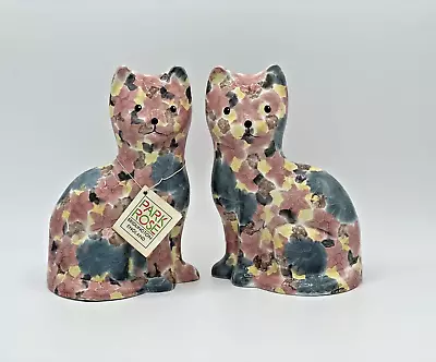 Buy Pair Of Vintage Park Rose Bridlington Cat Ornaments Hand Decorated Flower Design • 34.95£
