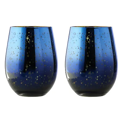 Buy ARTLAND Galaxy Glasses | Set Of 2 | Blue And Gold | Perfect Gift • 27.65£