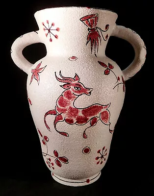 Buy Mid Century Modern Italian Pottery Fratelli Franciullacci 8 1/2 H Taurus Vase • 42.89£