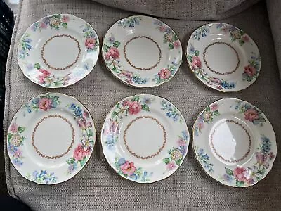 Buy Set Of 6 Crown Staffordshire Floral Bone China Side Plates • 9.99£