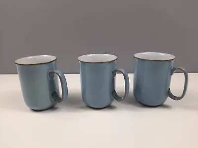 Buy 3 X Denby Blue Stoneware Mugs - 10 Cm Tall - Good Condition • 18£