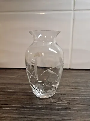Buy Royal Doulton Small Lead Crystal Etched Glass Vase. • 6.99£