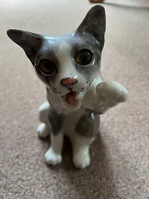 Buy Winstanley Cat, Glass Eyes,sign,24 Cm  Tall In Good Conditon . • 95£