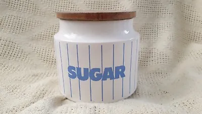 Buy Hornsea Blue White Stripped Vintage Stripe Sugar Caddy Retro Storage Tub • 15£